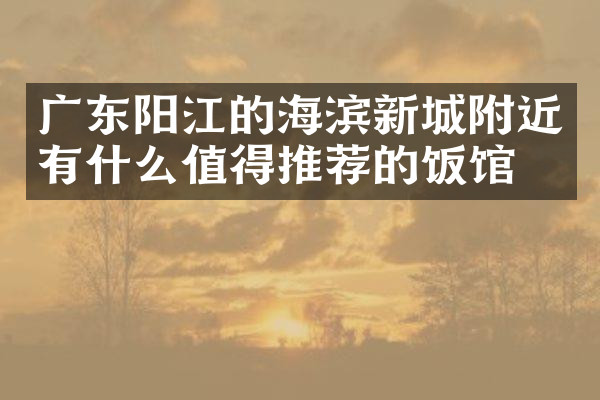 广东阳江的海滨新城附近有什么值得推荐的饭馆吗