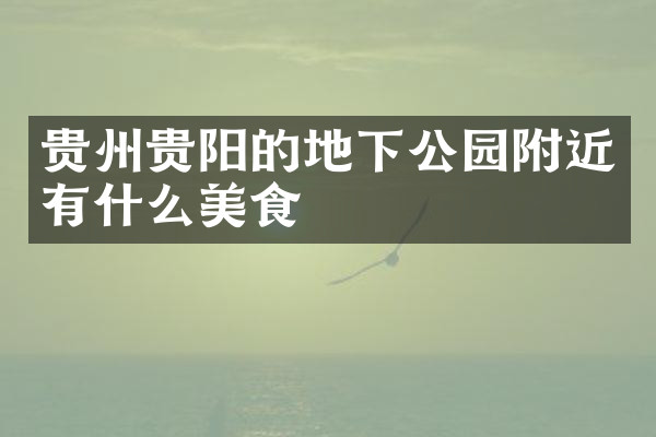 贵州贵阳的地下公园附近有什么美食