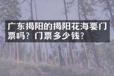 广东揭阳的揭阳花海要门票吗？门票多少钱？
