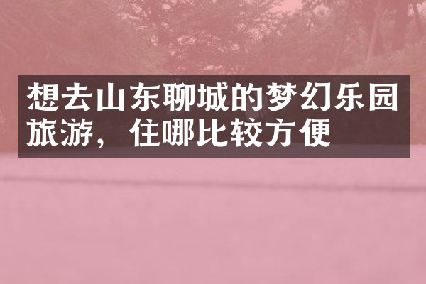想去山东聊城的梦幻乐园旅游，住哪比较方便