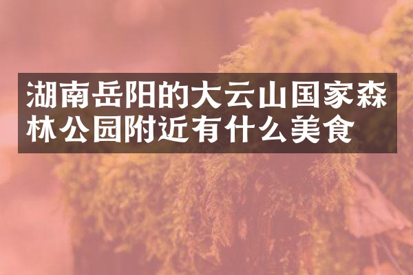 湖南岳阳的大云山国家森林公园附近有什么美食