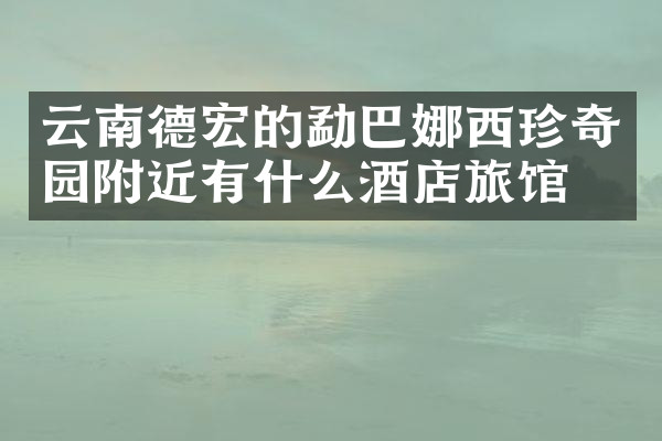 云南德宏的勐巴娜西珍奇园附近有什么酒店旅馆吗