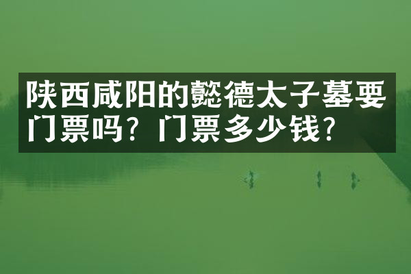 陕西咸阳的懿德太子墓要门票吗？门票多少钱？