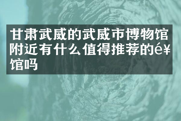 甘肃武威的武威市博物馆附近有什么值得推荐的饭馆吗