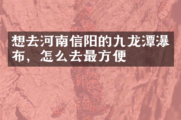 想去河南信阳的九龙潭瀑布，怎么去最方便