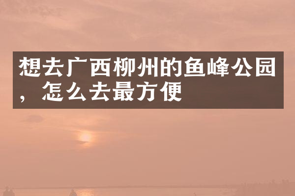 想去广西柳州的鱼峰公园，怎么去最方便