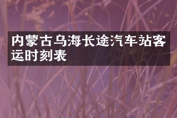 内蒙古乌海长途汽车站客运时刻表
