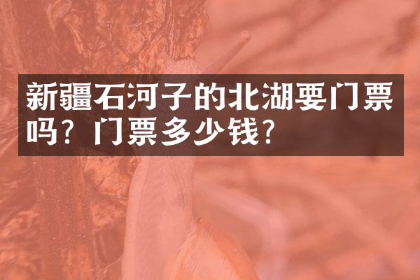 新疆石河子的北湖要门票吗？门票多少钱？