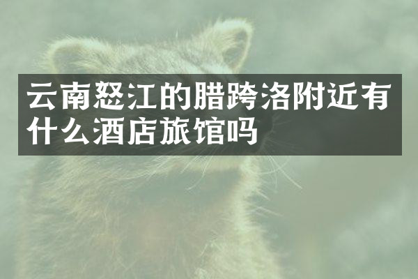 云南怒江的腊跨洛附近有什么酒店旅馆吗