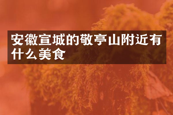 安徽宣城的敬亭山附近有什么美食