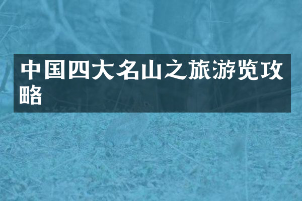 中国四大名山之旅游览攻略