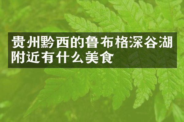 贵州黔西的鲁布格深谷湖附近有什么美食