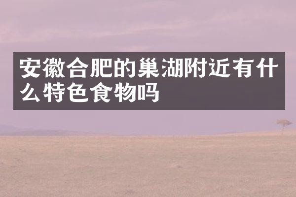 安徽合肥的巢湖附近有什么特色食物吗