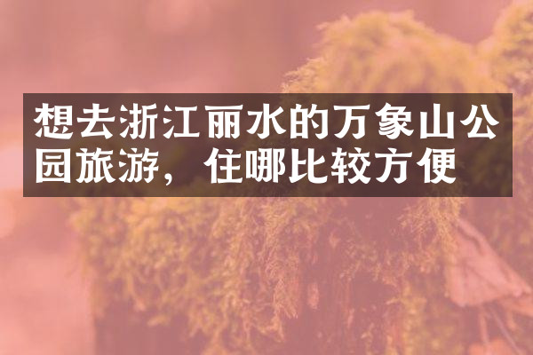 想去浙江丽水的万象山公园旅游，住哪比较方便
