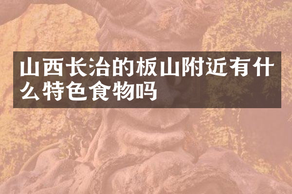 山西长治的板山附近有什么特色食物吗