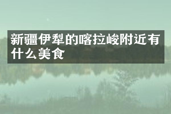 新疆伊犁的喀拉峻附近有什么美食