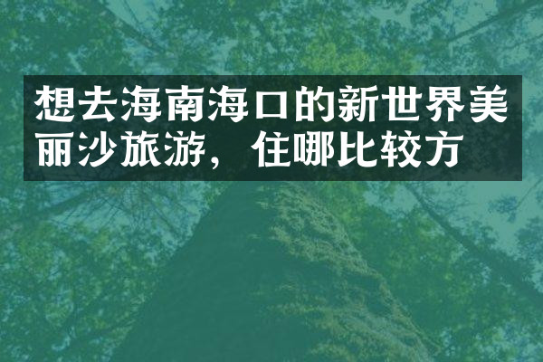 想去海南海口的新世界美丽沙旅游，住哪比较方便