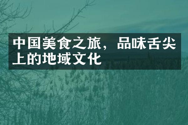 中国美食之旅，品味舌尖上的地域文化