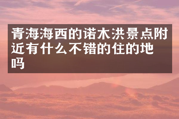 青海海西的诺木洪景点附近有什么不错的住的地方吗