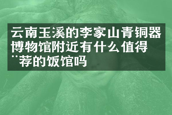 云南玉溪的李家山青铜器博物馆附近有什么值得推荐的饭馆吗