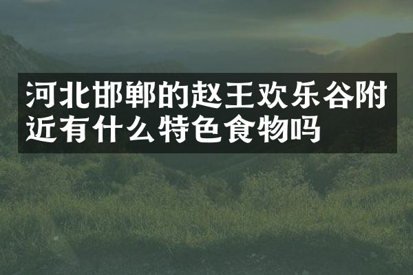 河北邯郸的赵王欢乐谷附近有什么特色食物吗