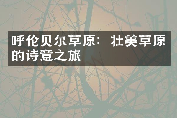 呼伦贝尔草原：壮美草原的诗意之旅