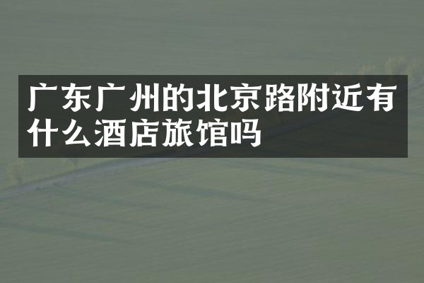 广东广州的北京路附近有什么酒店旅馆吗
