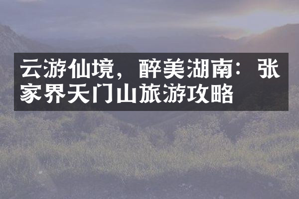 云游仙境，醉美湖南：张家界天门山旅游攻略
