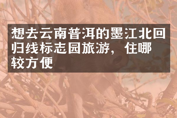 想去云南普洱的墨江北回归线标志园旅游，住哪比较方便
