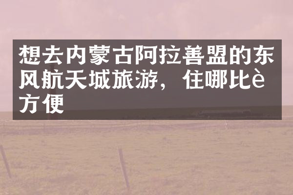 想去内蒙古阿拉善盟的东风航天城旅游，住哪比较方便