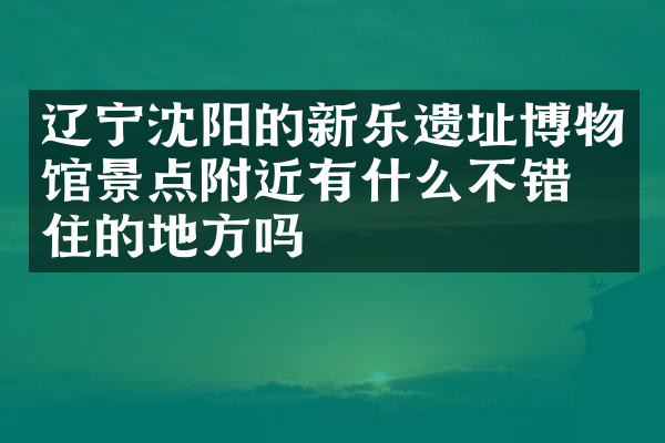 辽宁沈阳的新乐遗址博物馆景点附近有什么不错的住的地方吗