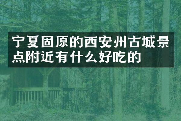 宁夏固原的西安州古城景点附近有什么好吃的
