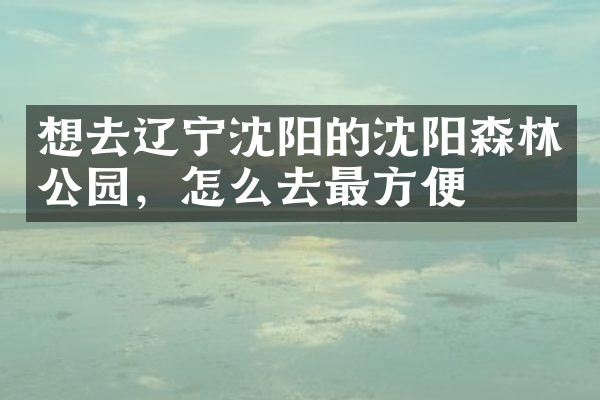 想去辽宁沈阳的沈阳森林公园，怎么去最方便