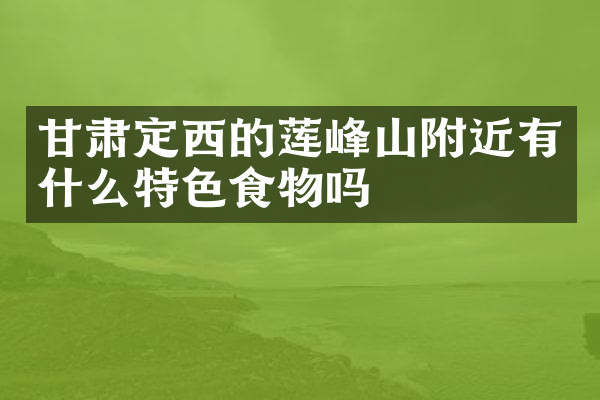 甘肃定西的莲峰山附近有什么特色食物吗