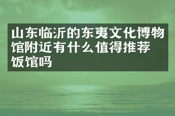 山东临沂的东夷文化博物馆附近有什么值得推荐的饭馆吗