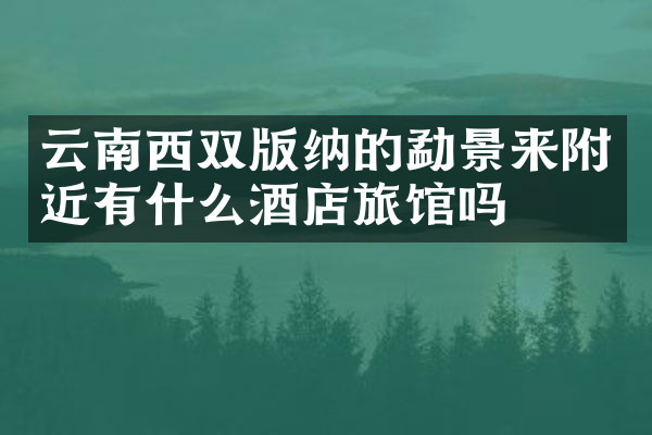 云南西双版纳的勐景来附近有什么酒店旅馆吗