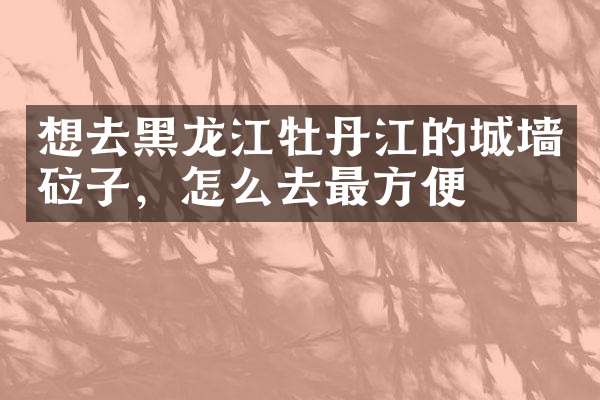 想去黑龙江牡丹江的城墙砬子，怎么去最方便