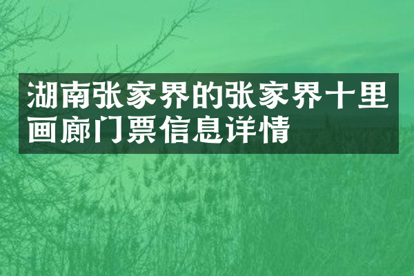 湖南张家界的张家界十里画廊门票信息详情