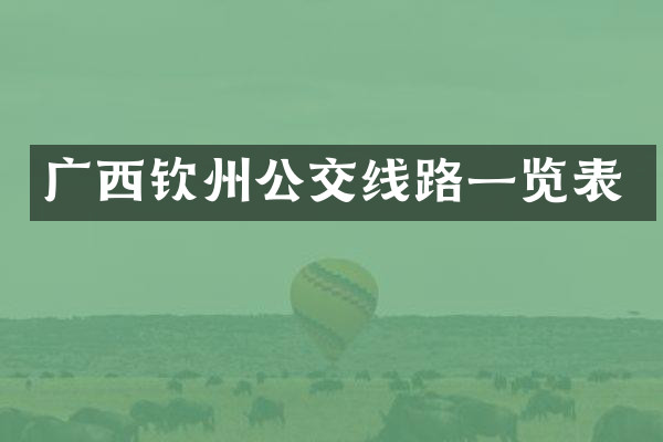 广西钦州公交线路一览表