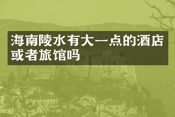 海南陵水有大一点的酒店或者旅馆吗