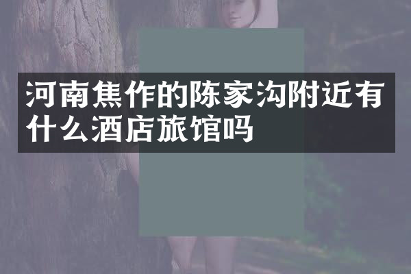 河南焦作的陈家沟附近有什么酒店旅馆吗
