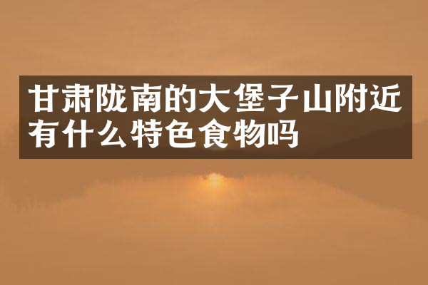 甘肃陇南的大堡子山附近有什么特色食物吗