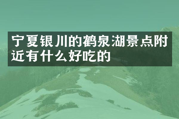宁夏银川的鹤泉湖景点附近有什么好吃的