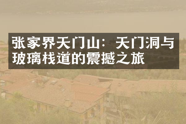 张家界天门山：天门洞与玻璃栈道的震撼之旅