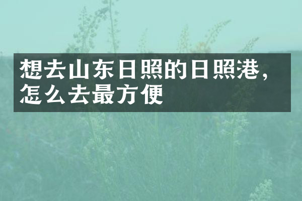想去山东日照的日照港，怎么去最方便