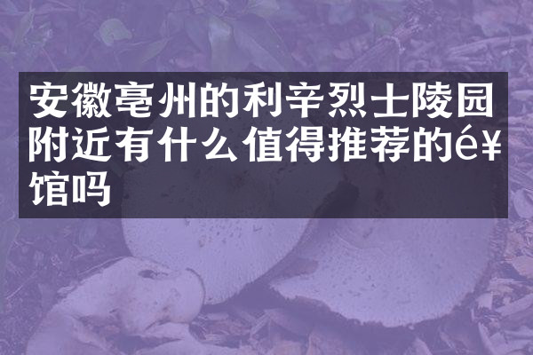 安徽亳州的利辛烈士陵园附近有什么值得推荐的饭馆吗
