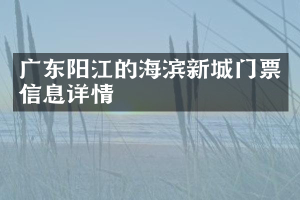 广东阳江的海滨新城门票信息详情