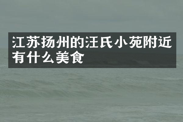 江苏扬州的汪氏小苑附近有什么美食