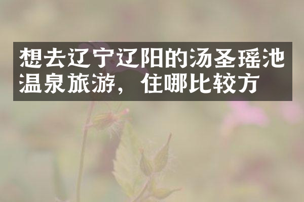 想去辽宁辽阳的汤圣瑶池温泉旅游，住哪比较方便