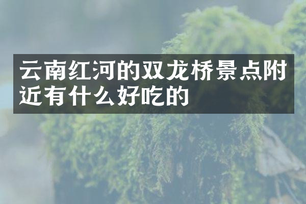 云南红河的双龙桥景点附近有什么好吃的